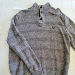 CHAPS Mens Mock Neck 3 Button Pullover Sweater
